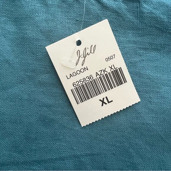 J.Jill 2 Piece Blue Linen Embroidered Skirt Set Size XL ,18 - Picture 7 of 13